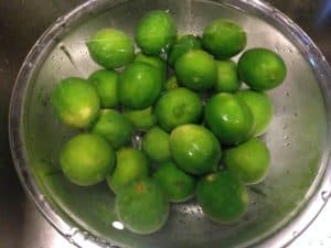 Washing my fresh limes to make a new batch