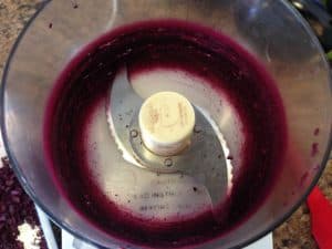 Grinding the Beet Granules into Powder in my Food Processor
