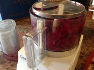 Slicing the beets in my food processor