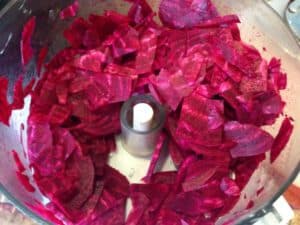 Slicing the beets in my food processor