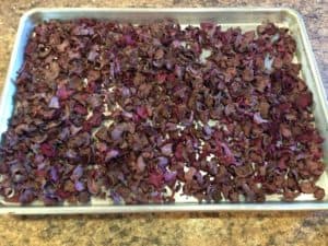 Dried Beet Chips out of Dehydrator