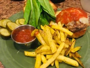 Hawaiian burgers and fries