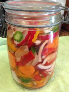 My jar of quick pickled vegetables