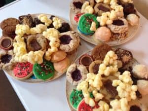 Holiday cookie trays for gifting to neighbors