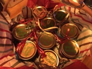 Decorated jars for holiday gifts