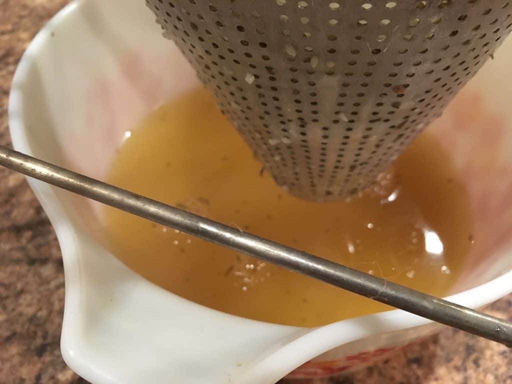 Getting the mustard goodness from the sieve