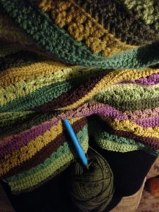 Crocheting the Attic24 Moorland blanket in Cosy Stripe pattern