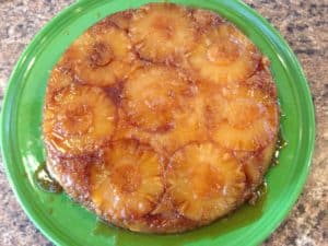 Pineapple Upside-Down Cake cooked in my 10.25-inch Lodge cast iron pan