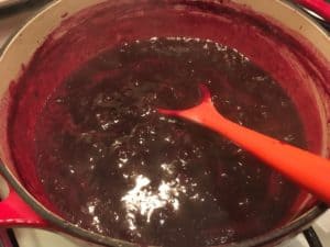 Look at that pretty dark purple color of this Blueberry Rhubarb Jam!