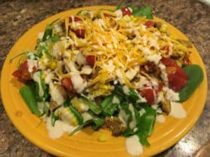 BBQ Chicken Salad for dinner, a great summertime meal