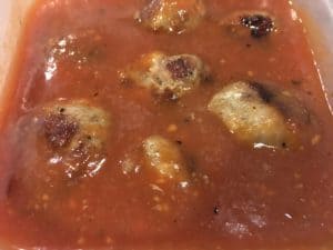 Turkey meatballs and sauce for my husband's lunch