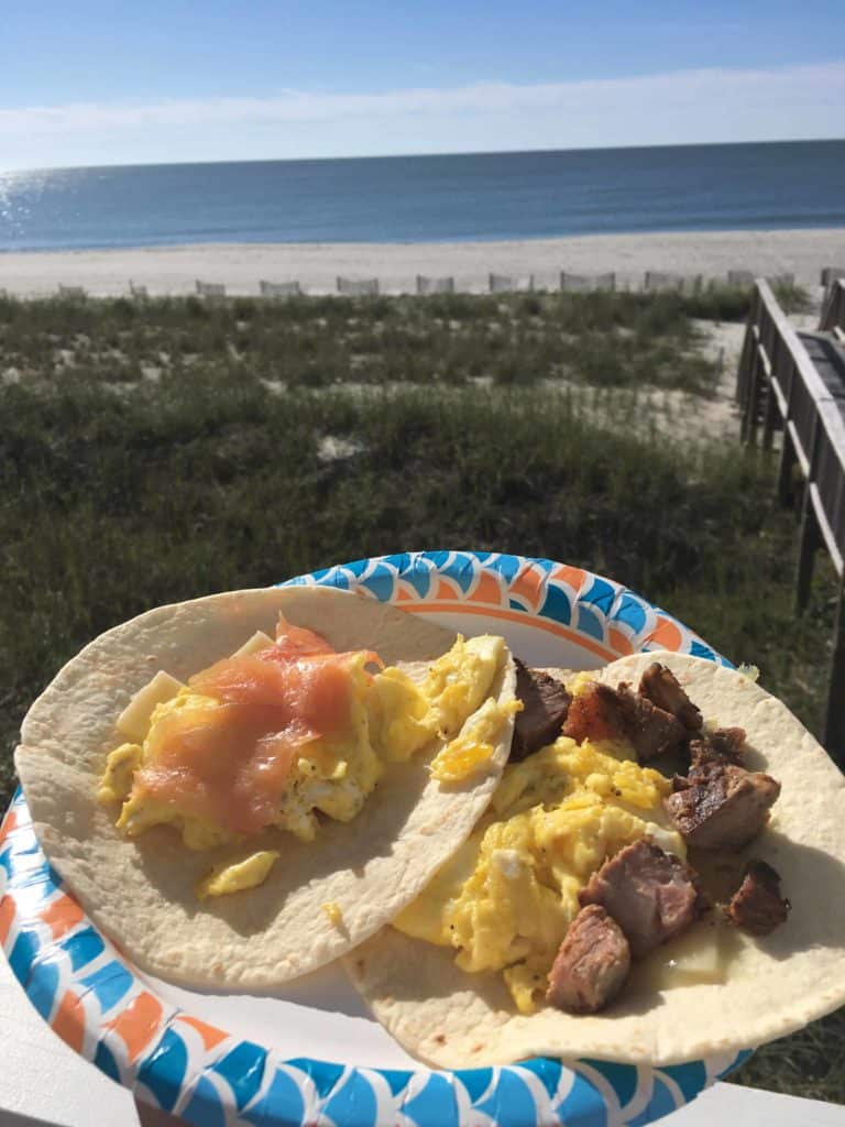 Breakfast Tacos at the Beach