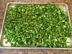 Green peppers before dehdyrating
