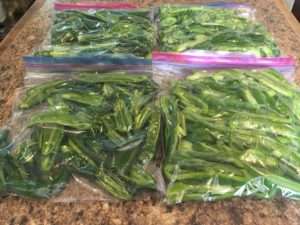 Freezing peppers