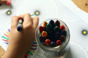 Child coloring a picture