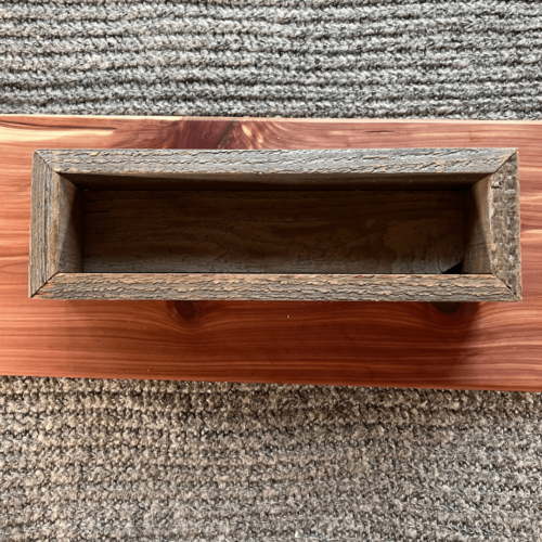 Flatlay photo of medium sized reclaimed trough for building your own gift bundle