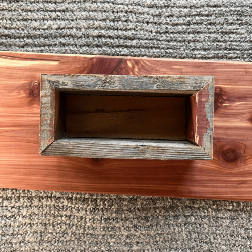 Small reclaimed wood trough great for making your own gift bundle for the holidays