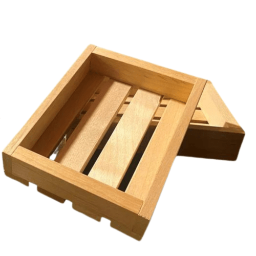 Photo showcasing two alder wood gift trays made in the USA