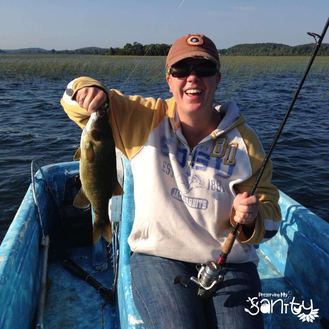 Square - How I Adjust My Routines When Life Gets Busy- Darcy holding fish
