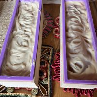 Unscented goat's milk soap in molds